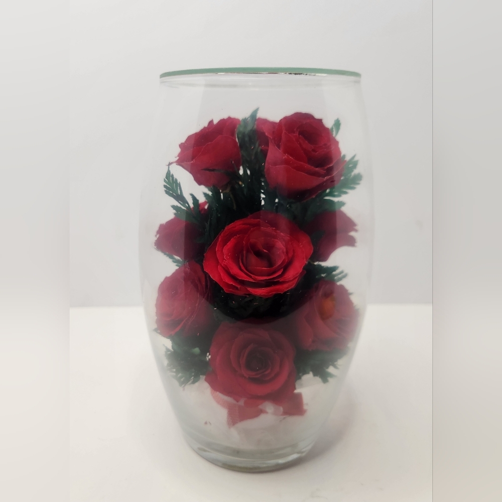Danbury Mint Miracle Roses Bouquet Everlasting Roses In Glass Vase Without Base